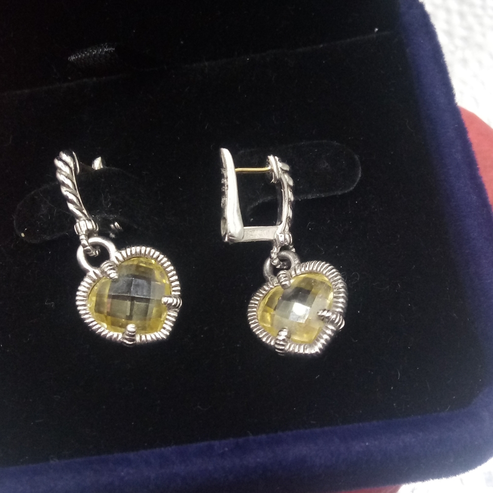 Judith Ripka canaryyellow heart earrings